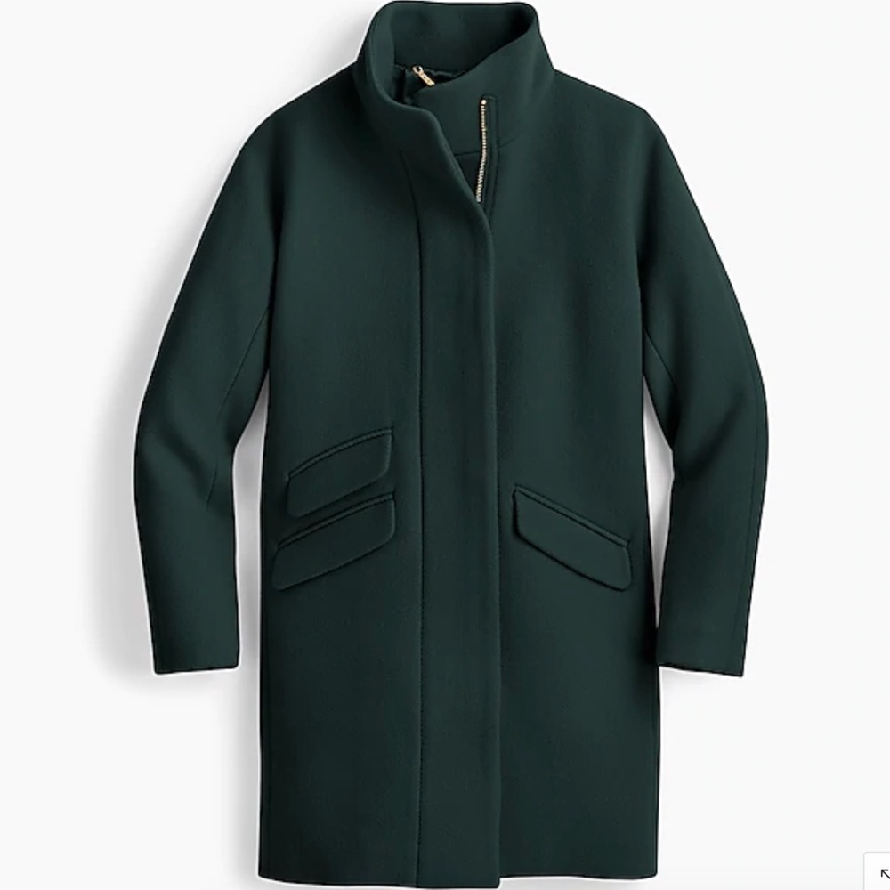 J. Crew cocoon coat Italian wool, forest green